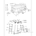 Above Ground Piscinas De Plastico Grande Retangular Rectangular Frame Swimming Pool Metal Frame Steel Swimming Pool